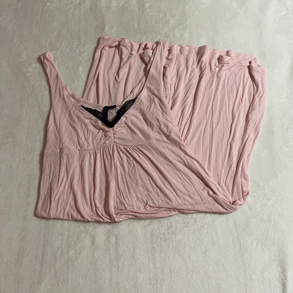 Pink And Black Lace Slip